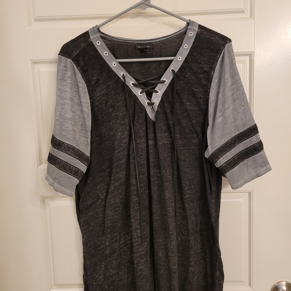 Torrid Gray Baseball Tee